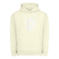 Pigment Pistachio Rock Hand Sign Skeleton Rock N Roll Halloween Faux Pocket Urban Hoodie - longCreatives
