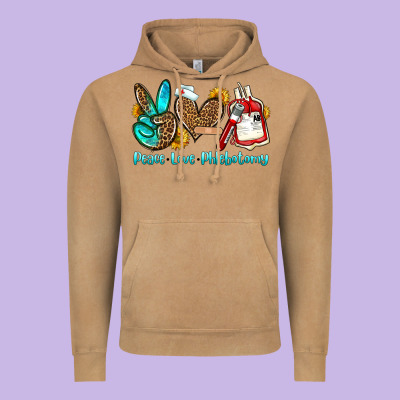 Peace Love Phlebotomy Vintage Hoodie Designed By Oliviacreatesart