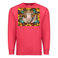 Cardinal merino ram with sunflowers and gemstone mousepad Premium Sweatshirt - BarkalooDesign