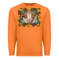 Carrot merino ram with sunflowers and gemstone mousepad Premium Sweatshirt - BarkalooDesign