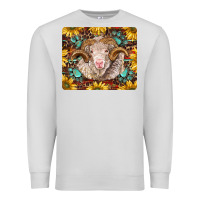 Dove Grey merino ram with sunflowers and gemstone mousepad Premium Sweatshirt - BarkalooDesign