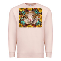 Pale Pink merino ram with sunflowers and gemstone mousepad Premium Sweatshirt - BarkalooDesign