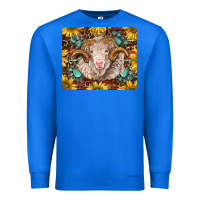 True Royal merino ram with sunflowers and gemstone mousepad Premium Sweatshirt - BarkalooDesign