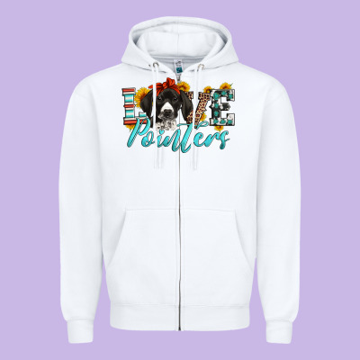 Love German Shorthaired Pointers Zipper Hoodie Designed By Artiststas