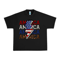 Black America with lightning bold Urban Heavy Tee - CowGirlArtShop