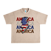 French Oak America with lightning bold Urban Heavy Tee - CowGirlArtShop