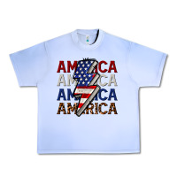 Grape Ice America with lightning bold Urban Heavy Tee - CowGirlArtShop