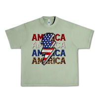 Oil Green America with lightning bold Urban Heavy Tee - CowGirlArtShop
