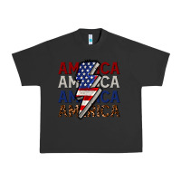 Pigment Black America with lightning bold Urban Heavy Tee - CowGirlArtShop