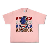 Salmon America with lightning bold Urban Heavy Tee - CowGirlArtShop