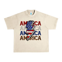 Sandshell America with lightning bold Urban Heavy Tee - CowGirlArtShop