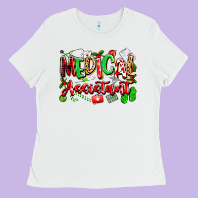 Christmas Medical Assistant Ladies Tee Designed By Texasbilliewilder