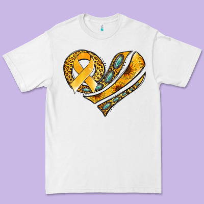 Childhood Cancer Awareness Heart Premium Tee Designed By Jasminsmagicworld