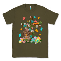 Army Green Western Rabbit with Cross Easter Day Classic Tee - HowdyJamesFarm