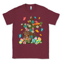 Burgundy Western Rabbit with Cross Easter Day Classic Tee - HowdyJamesFarm