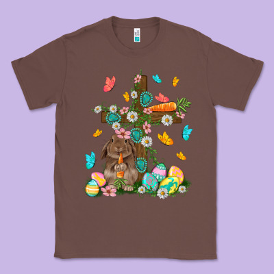 Western Rabbit With Cross Easter Day Classic Tee Designed By Howdyjamesfarm