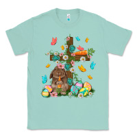 Seafoam Western Rabbit with Cross Easter Day Classic Tee - HowdyJamesFarm