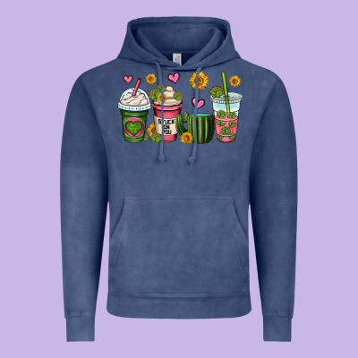 Stuck On You Cactus Coffee Cups Vintage Hoodie Designed By Oliviacreatesart