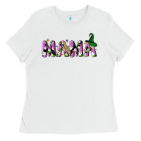 White Halloween spooky Mama Ladies Tee - NancyCooperArtShop