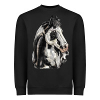 Black paint horse Heavyweight Sweatshirt - LillyAllenDesigns