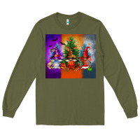 Army Green halloween gnomes Long Sleeve Tee - FaDigitalArtStudio