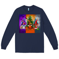 Navy halloween gnomes Long Sleeve Tee - FaDigitalArtStudio