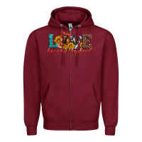 Burgundy love german shepherd Zipper Hoodie - Artiststas