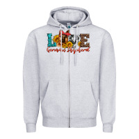 Heather Grey love german shepherd Zipper Hoodie - Artiststas