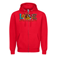 Red love german shepherd Zipper Hoodie - Artiststas