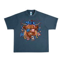Midnight Navy moo rica highland cow Urban Heavy Tee - RanaPortraitStore
