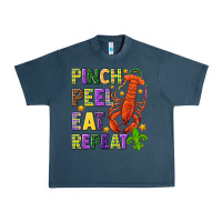 Midnight Navy Pinch peel eat repeat crawfish Urban Heavy Tee - HowdyJamesFarm