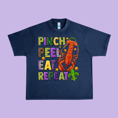 Pinch Peel Eat Repeat Crawfish Urban Heavy Tee Designed By Howdyjamesfarm