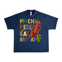 Navy Pinch peel eat repeat crawfish Urban Heavy Tee - HowdyJamesFarm