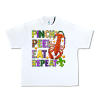 White Pinch peel eat repeat crawfish Urban Heavy Tee - HowdyJamesFarm
