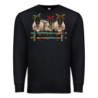 Black 3 sheeps suffolk ewe with bandanas and fence Premium Sweatshirt - BarkalooDesign