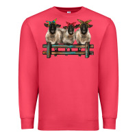 Cardinal 3 sheeps suffolk ewe with bandanas and fence Premium Sweatshirt - BarkalooDesign