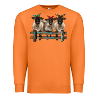 Carrot 3 sheeps suffolk ewe with bandanas and fence Premium Sweatshirt - BarkalooDesign