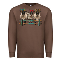 Chestnut 3 sheeps suffolk ewe with bandanas and fence Premium Sweatshirt - BarkalooDesign