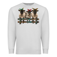 Dove Grey 3 sheeps suffolk ewe with bandanas and fence Premium Sweatshirt - BarkalooDesign
