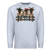 Heather Grey 3 sheeps suffolk ewe with bandanas and fence Premium Sweatshirt - BarkalooDesign