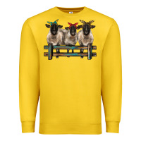 Lemon 3 sheeps suffolk ewe with bandanas and fence Premium Sweatshirt - BarkalooDesign