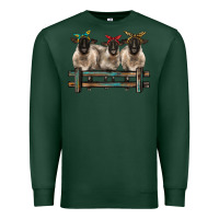 Sports Green 3 sheeps suffolk ewe with bandanas and fence Premium Sweatshirt - BarkalooDesign