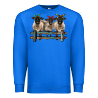 True Royal 3 sheeps suffolk ewe with bandanas and fence Premium Sweatshirt - BarkalooDesign