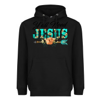 Black y'all need jesus arrow lily flowers Heavyweight Hoodie - BarkalooDesign