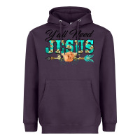 Plum y'all need jesus arrow lily flowers Heavyweight Hoodie - BarkalooDesign