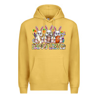 Antique Gold Happy Easter Spot Rabbit Premium Hoodie - CowhideDigitalArt
