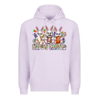 Lilac Happy Easter Spot Rabbit Premium Hoodie - CowhideDigitalArt
