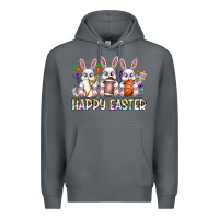Rock Happy Easter Spot Rabbit Premium Hoodie - CowhideDigitalArt