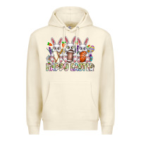 Sandshell Happy Easter Spot Rabbit Premium Hoodie - CowhideDigitalArt