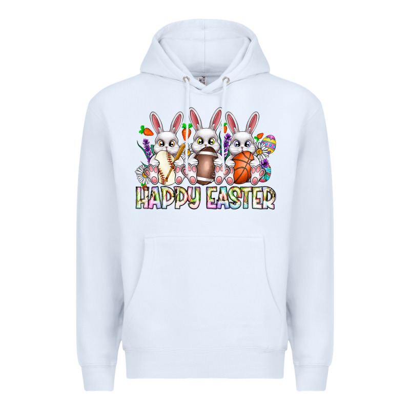 Happy Easter Spot Rabbit Premium Hoodie by CowhideDigitalArt | Teevron